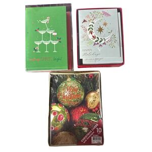 3 Box Sets Christmas Holiday Greeting Cards 40 Cards Total NEW Sealed Boxes
